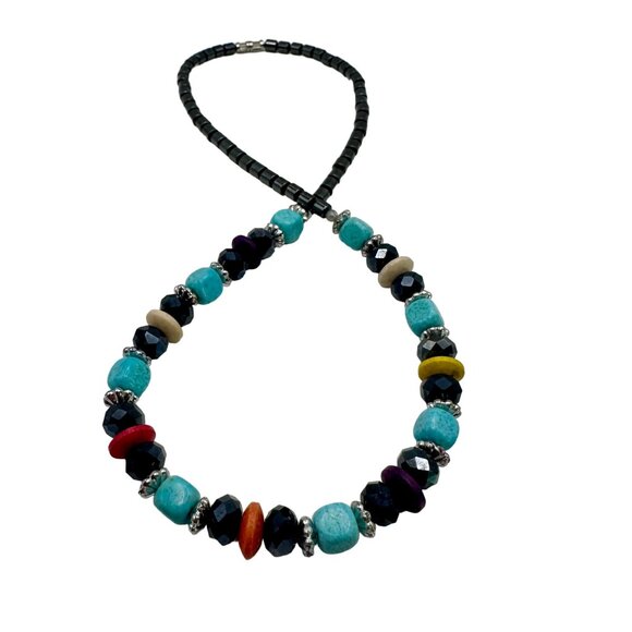Beaded Necklace Turquoise Multi-Color Stone Style Boho Southwestern Jewelry 18" - Picture 15 of 16